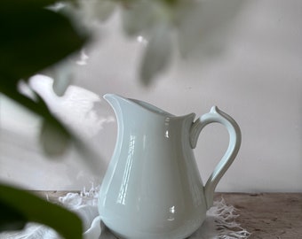 Limoges, France bright white porcelaine serving carafe, water jug, vase.