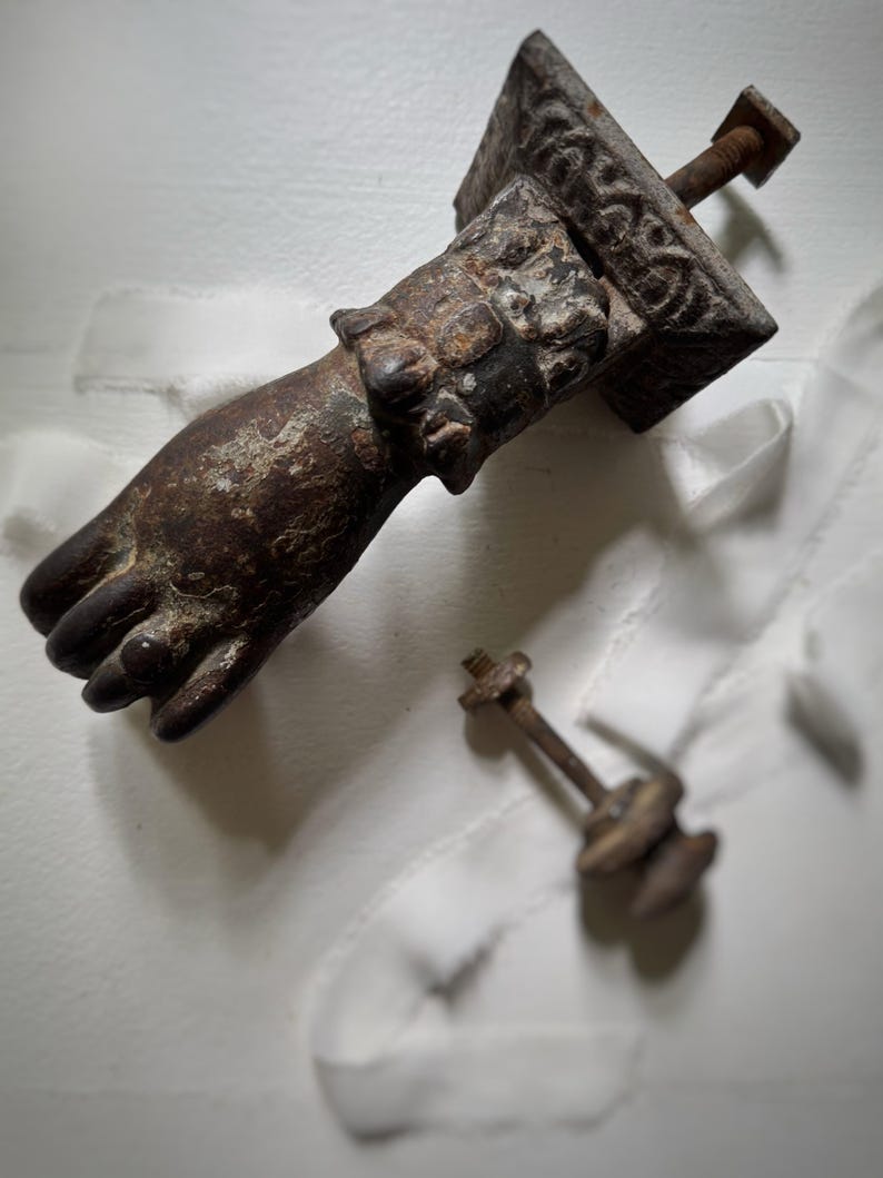 Hand Knocker Instruments Antique French Cast Iron Hand Door Knocker: 19th Century Decor - Etsy