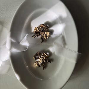 French bronze ribbon wall nail covers, wall accents, pair