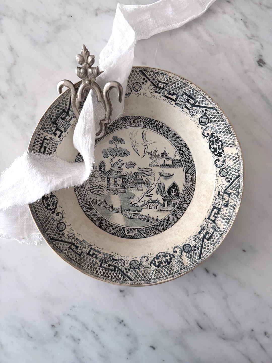 Antique French Badonviller Collection Bowl, Dreamy 19th Century