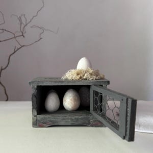 French &quot;Oeufs&quot; Egg Crate - Rustic Farmhouse Decor | Quirky DIY egg box, novelty item.
