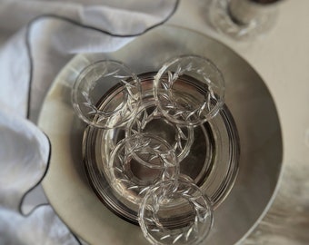 Dessous de verre en cristal de Maastricht, Pays-Bas dans sa boîte d'origine, lot de 6.