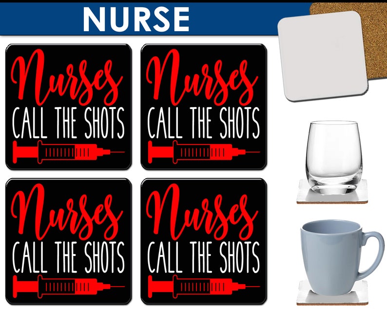 4 Wood Drink Coasters NURSE #38 Healthcare worker hospital nursing RN LPN Glossy Kitchen Bar Beverage Gift