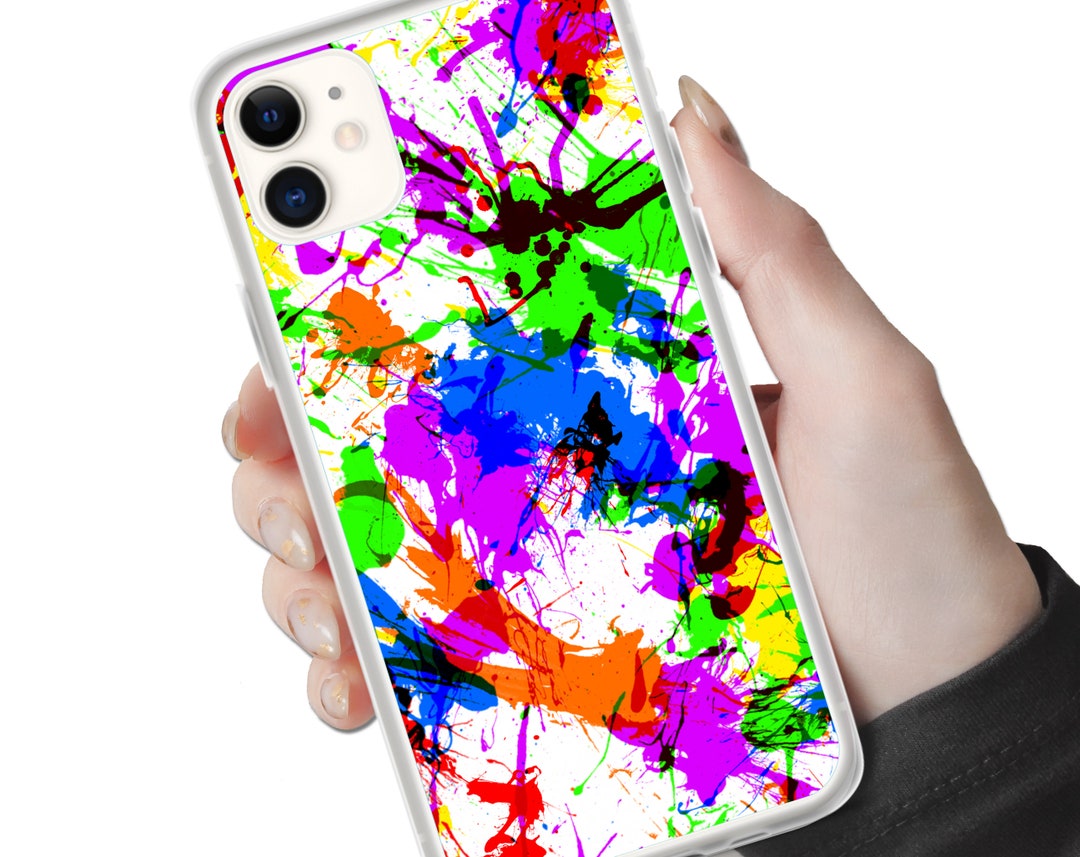 Retro Neon Splatter Paint Cell Phone Case 2 60s 70s 80s 90s Pastel Art