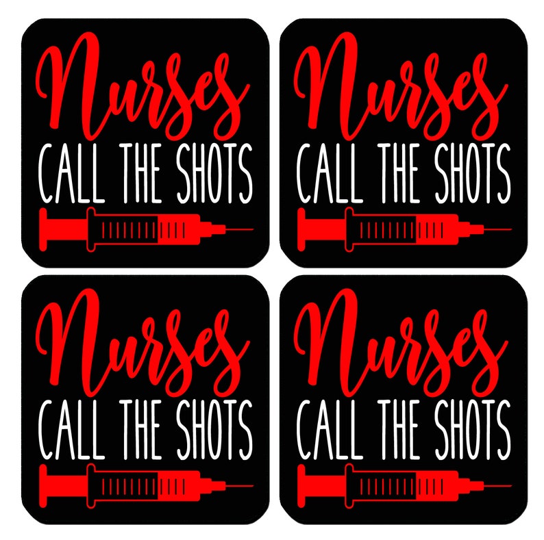 4 Wood Drink Coasters NURSE #38 Healthcare worker hospital nursing RN LPN Glossy Kitchen Bar Beverage Gift