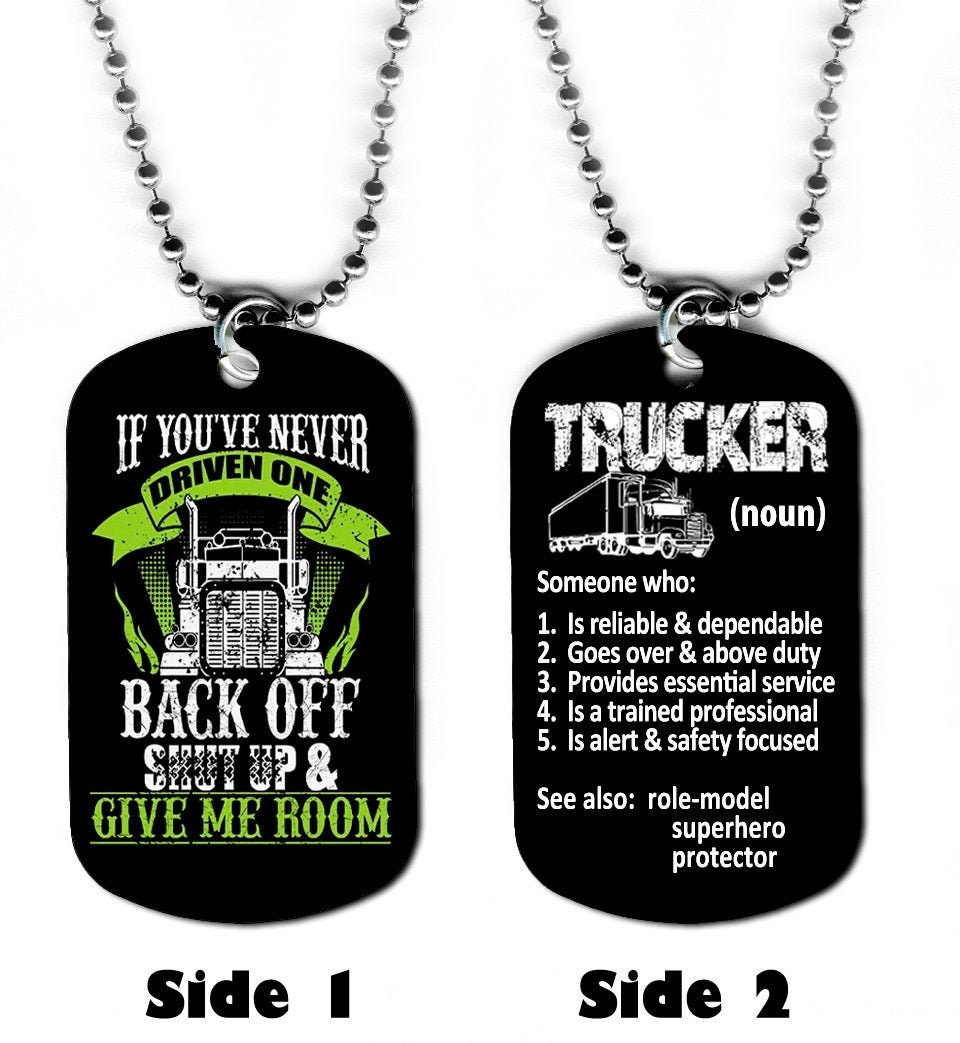 DOG TAG NECKLACE Trucker Definition 22 Truck Driver Big Rig Etsy
