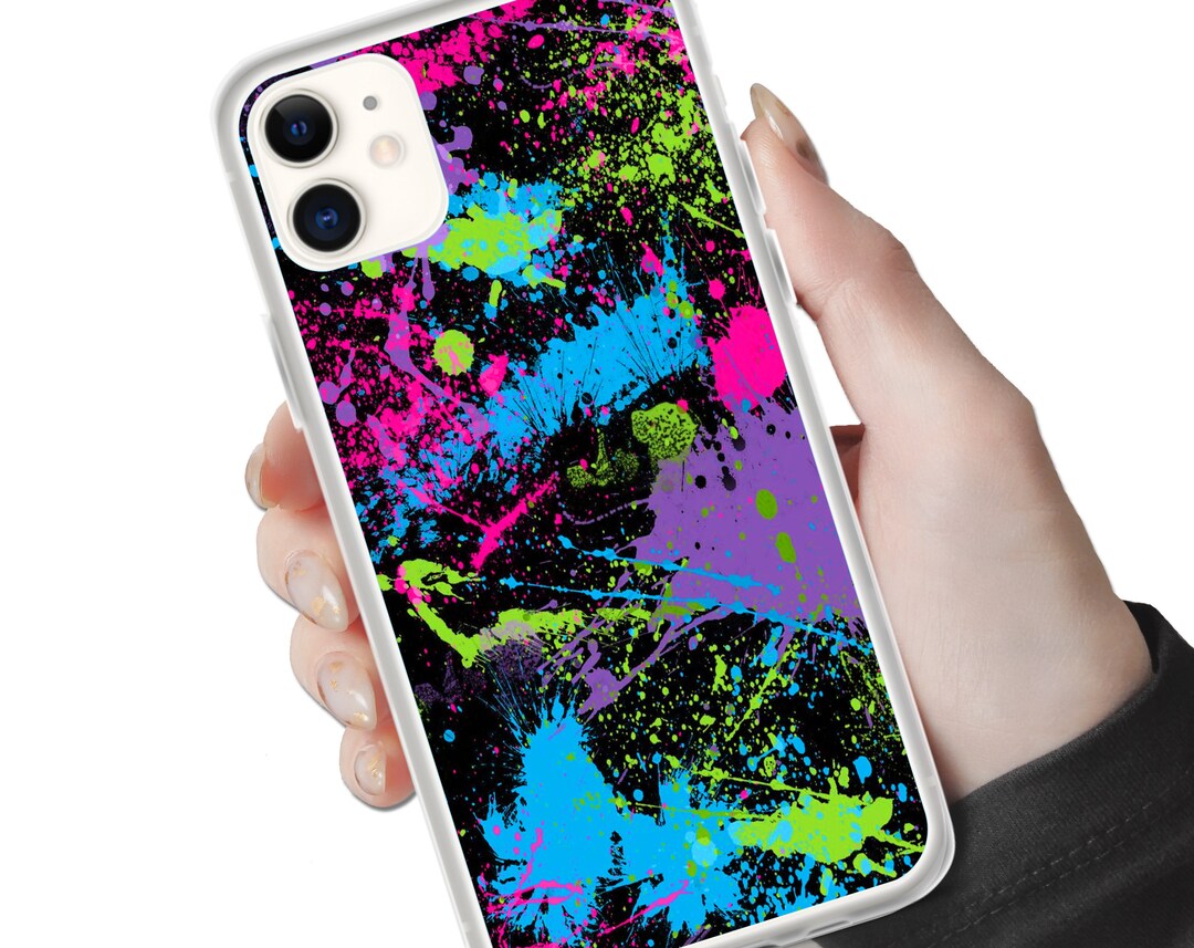 Retro Neon Splatter Paint Cell Phone Case 1 60s 70s 80s 90s Pastel Art