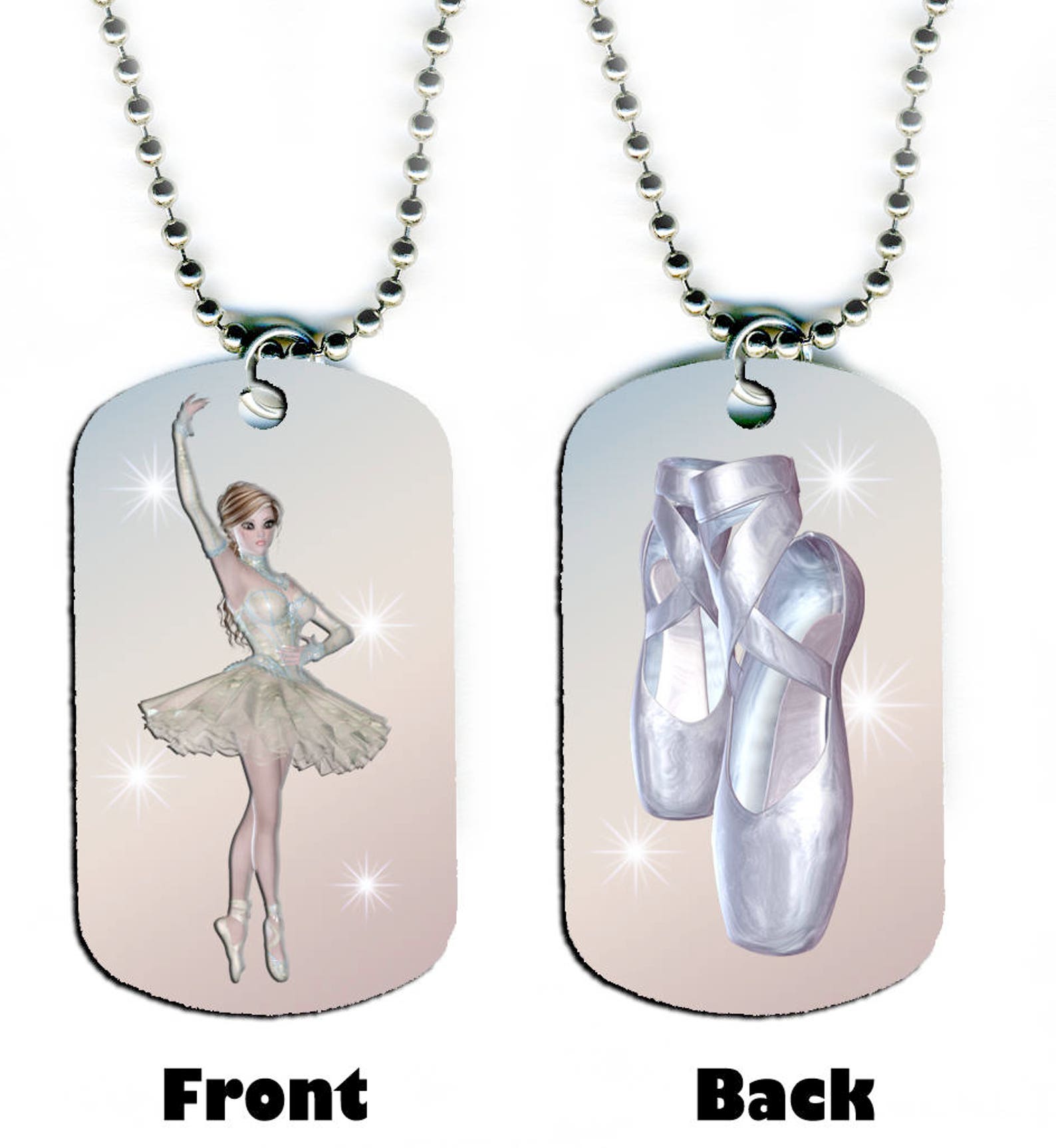 dog tag necklace - ballerina #sn1 ballet dance dancer dancing shoes