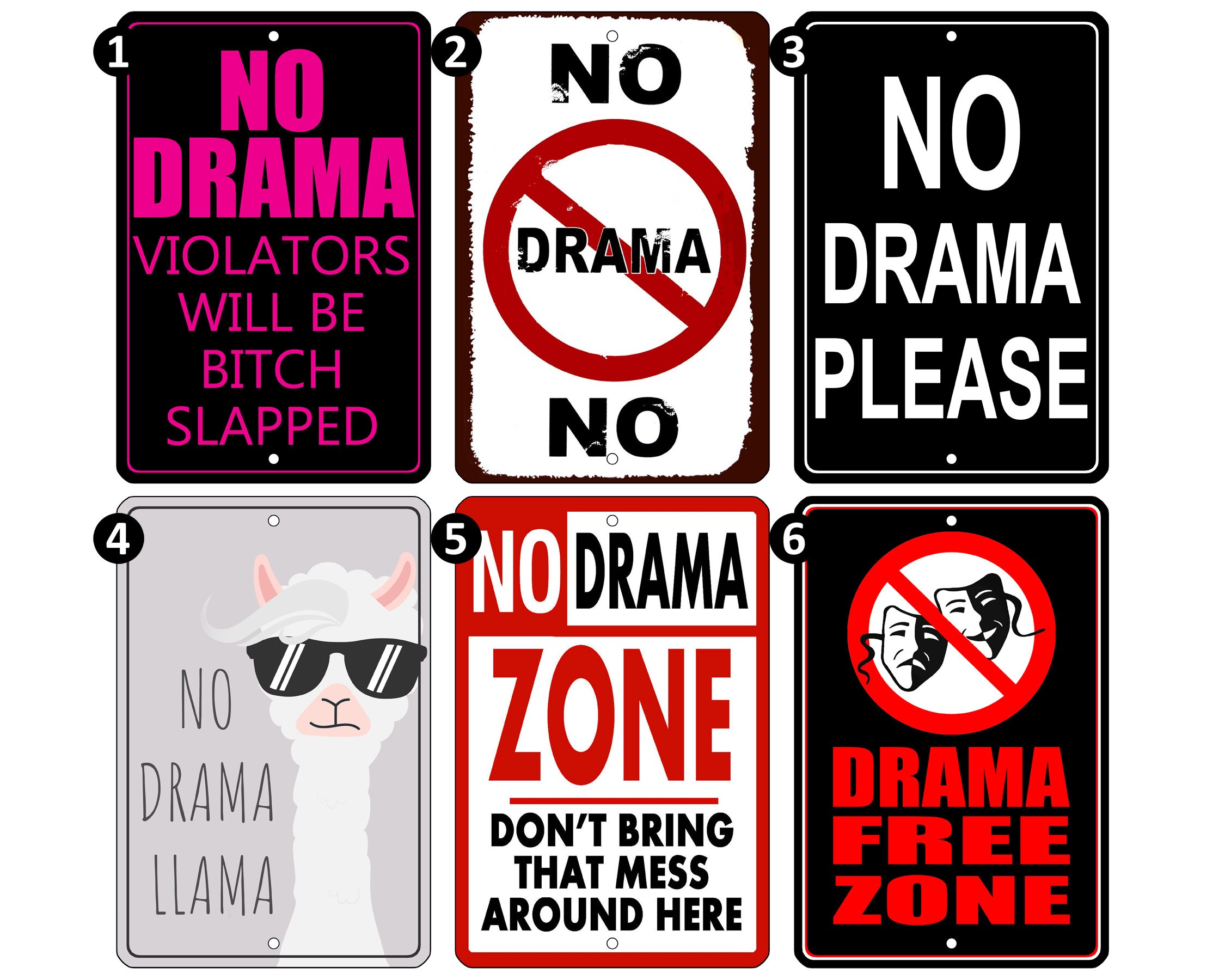 8x12 METAL SIGN Novelty 3 No Drama Violators | Etsy