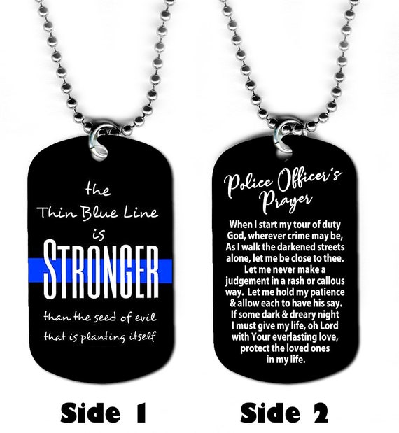 Dog Tag Necklace Police Officer S Prayer 33 - Police Officer Prayer Pendant Dog Tag Necklace Police Officer S Prayer 33 - Police Officer Prayer Pendant