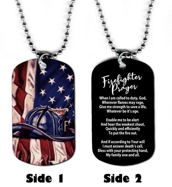 firefighter dog tag necklace