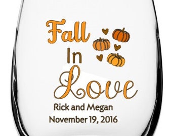 Personalized Fall wedding glass DECAL ONLY - Wedding - Fall Wedding- Wedding Glass - Fall Wedding Glass - Harvest Wedding Glass