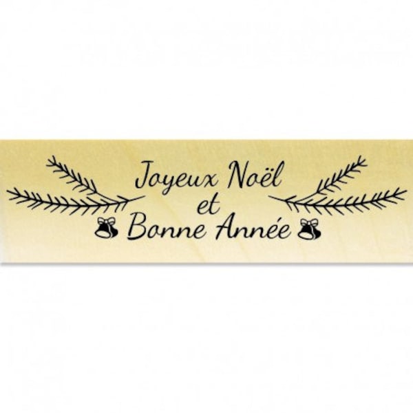 Tampon support bois - Joyeux Noël et Bonne Année Branche