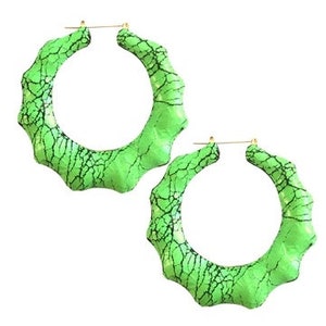 AROS DE COURO DE BAMBU - Verde Neon