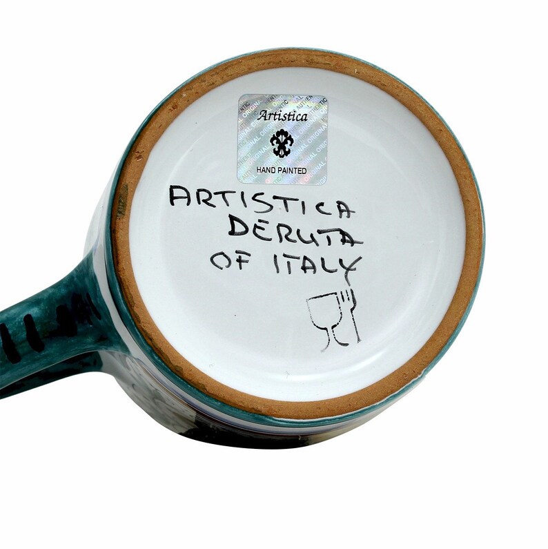 ORVIETO GREEN ROOSTER Round Traditional Pasta Soup Cereal Bowl