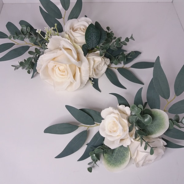 Wedding cake topper, Wedding Cake Decoration,Cake arrangement Topper,Rose cake flowers, Eucalyptus wedding cake arrangement