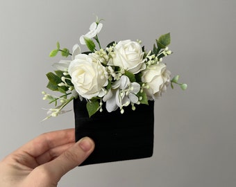 Boutonnières de bolsillo Boutonnière blanco Eucalipto Boutonnière de marfil Ojal de padrino Boutonnière para hombres Boho boutonniere