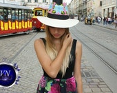 Flowers Hat,Summer Hat, Fashion Hat,Beach Hat, Sun Hat,Dress Hat,Style Hat,Women Hat,Fedora Hat, Straw Hat, Palm Hat, Pool Hat,Boho Hat,