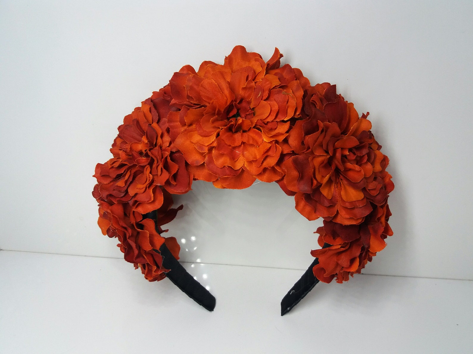Marigold flower crown Day of the Dead HeadpieceMexican flower Etsy