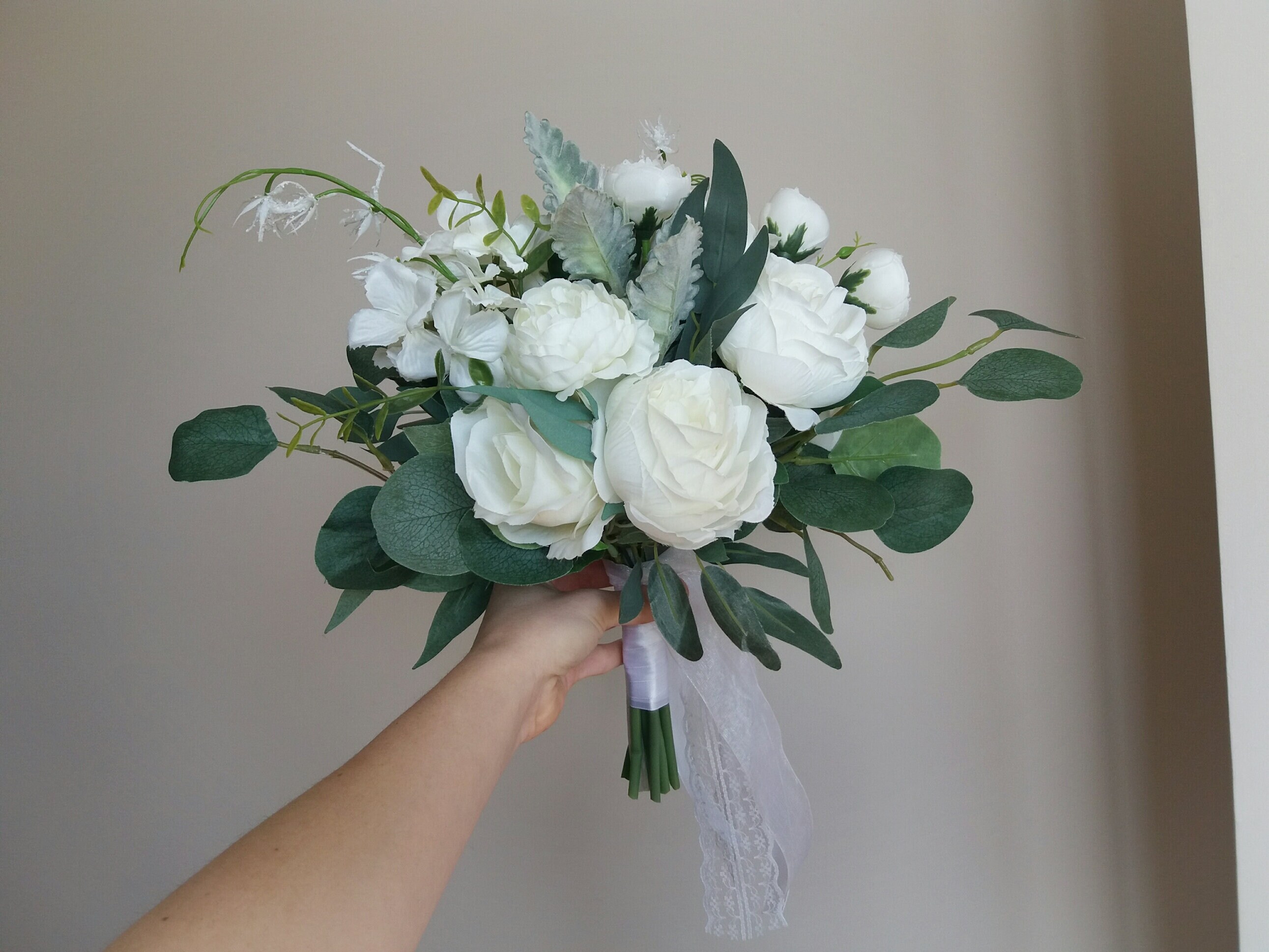 Bouquet de mariage pivoine blanche Bouquet de mariée rose - Etsy France