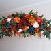 Burnt Orange Rust wedding arch Arrangement Fall Flower arch arrangement Fall bridal bouquet,Boho Boutonniere,Orange wedding bouquet
