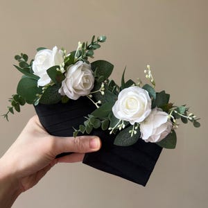 Weiße Rose Eukalyptus Tasche Boutonniere Eukalyptus Bräutigam Boutonniere Groomsmen Knopfloch Boutonniere für Männer Boho Boutonniere