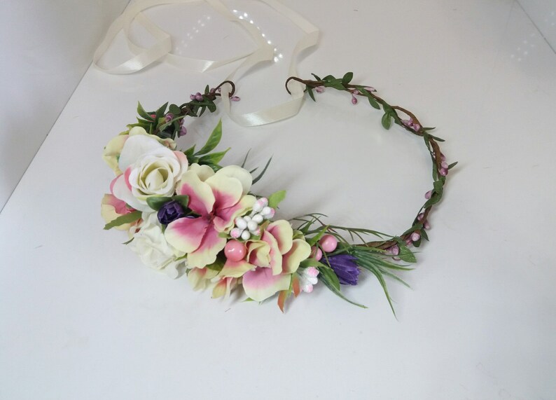 Hawaiian Plumeria flower crown Tropical Exotic CrownPink Etsy