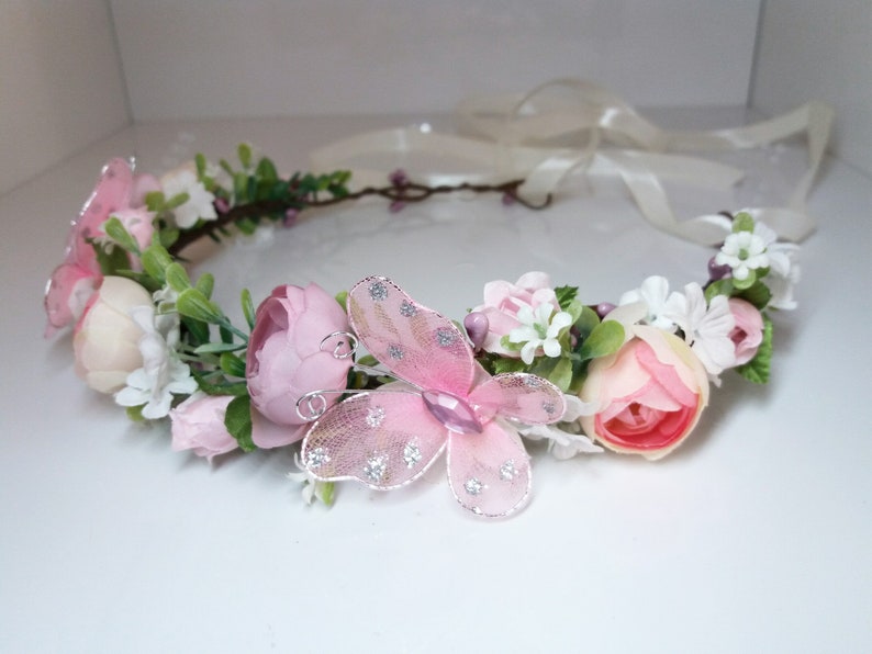 Butterfly Crown Butterfly Baby Shower Crownblush Ivory Etsy Butterfly Crown Butterfly Baby Shower Crownblush Ivory Etsy
