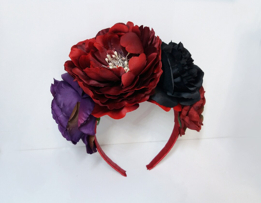 Mexican Flower Crown,day of the Dead Headpiece,day of the Dead, Flower Crown, Headband, Floral