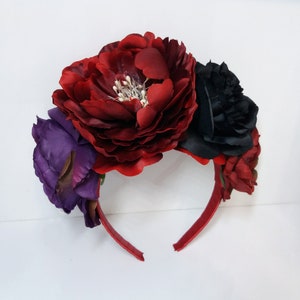 Corona de flor mexicana, día del tocado muerto, día de los muertos, corona de flores, diadema, corona floral