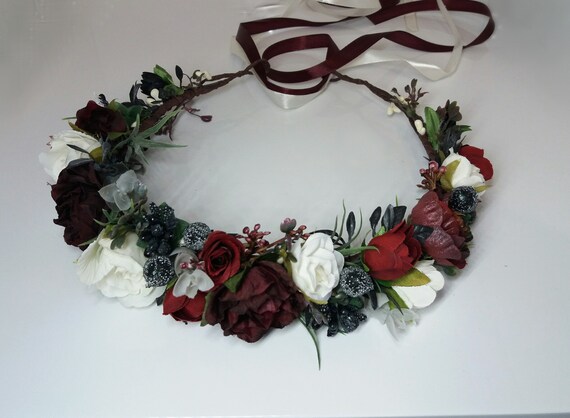 black floral crown