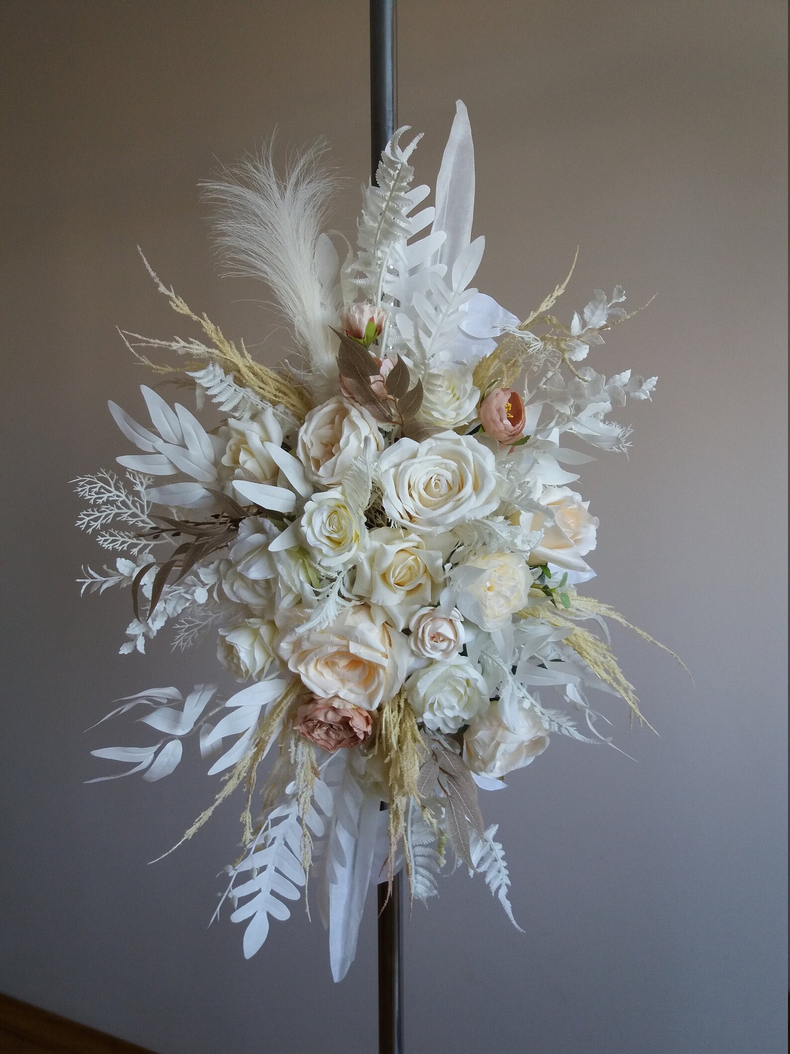 Pampas flower arch Boho arrangement Ivory boho wedding Wedding | Etsy