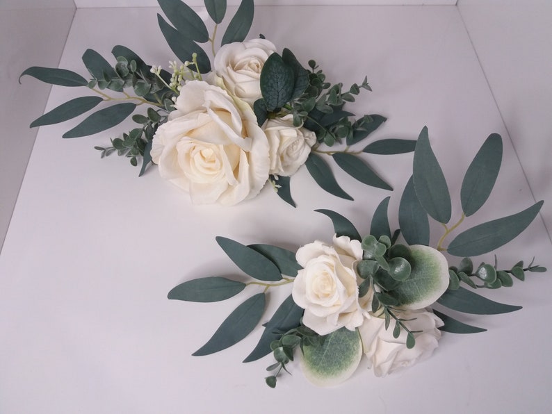 Wedding cake topper, Wedding Cake Decoration,Cake arrangement Topper,Rose cake flowers, Eucalyptus wedding cake arrangement image 1