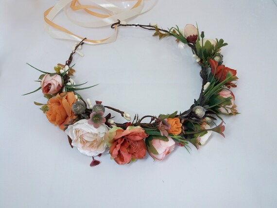 Couronne De Fleurs Orange Mariage Dautomne Couronne De