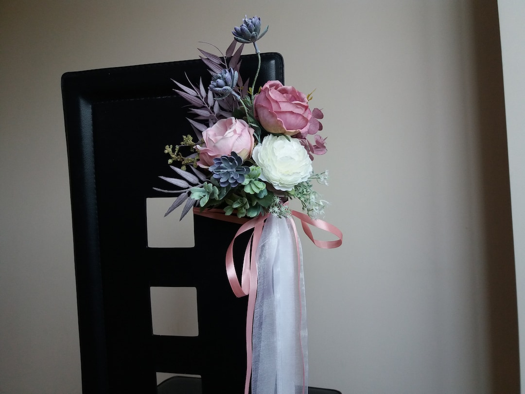 Floral Chair Swag Ceremony Aisle Decor Flower Arch Arrangement, Chair