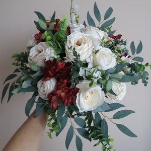 Burgundy Wedding  Bouquet, Bridal bouquet, Bridesmaid bouquets Wedding Boho Bouquet, Flower bouquet, Bohemian bouquets ,boutonnieres
