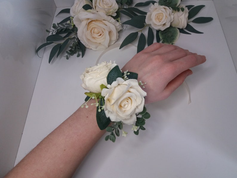 Wedding cake topper, Wedding Cake Decoration,Cake arrangement Topper,Rose cake flowers, Eucalyptus wedding cake arrangement Wrist corsage