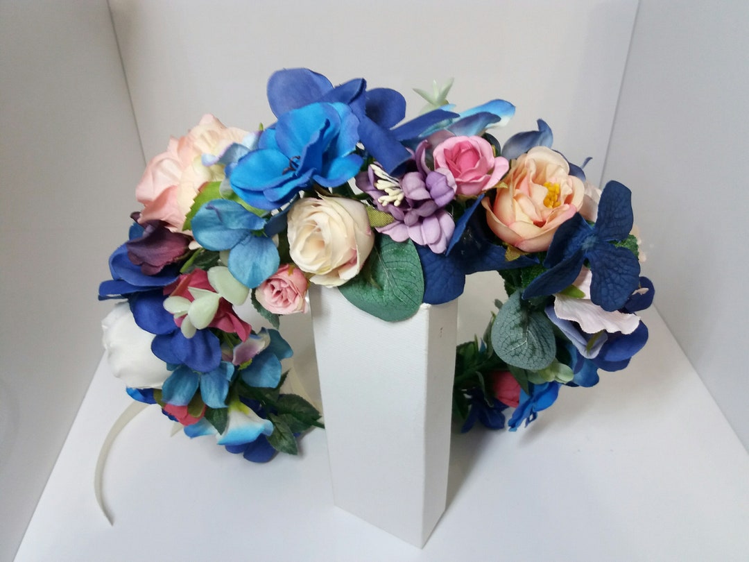 Blue Hair Crown for Wedding - wide 7