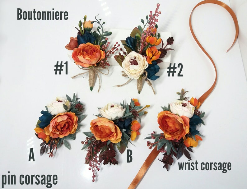 Cascading bouquet Rust burgundy orange flowers Bridal bouquet Faux bouquet Fall wedding Boho wedding bouquet Fall Bridal Wedding Bouquet image 4