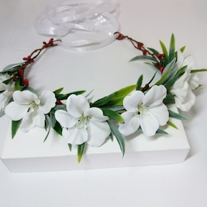 Hawaiian Plumeria flower crown ,Tropical Exotic Crown,Pink Blush flower crown,Floral headband,Boho Bohemian Beach Wedding