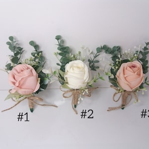 Blush boutonniere Eucalyptus Ivory boutonniere, Rustic Boutonniere, Boutonniere for men,Groomsmen buttonhole Boho wedding