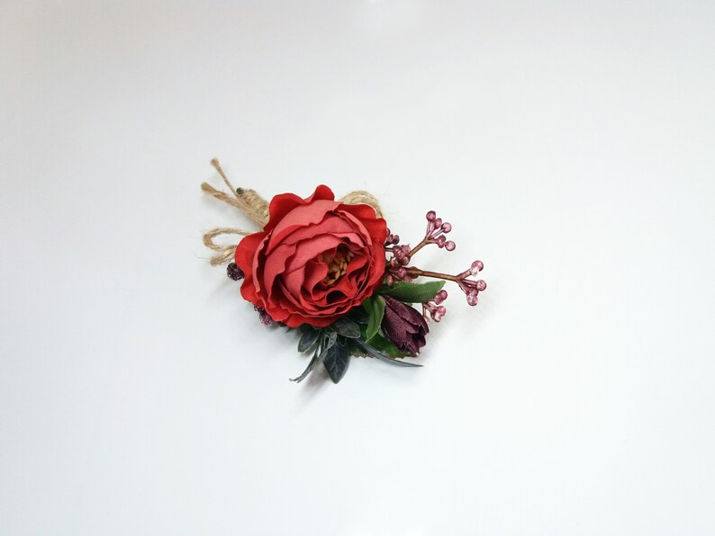 Hot Orange Flower comb,Wedding flower vine,Bridal flower comb,Floral vine,Orange Burgundy flower comb,Bridal hair accessories,Floral comb