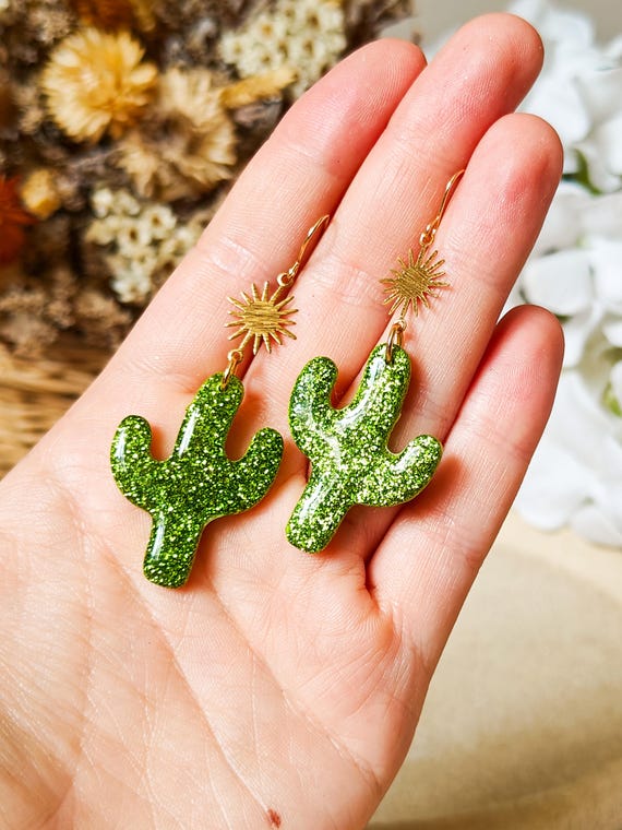 The MOJAVE GLITTER Dangle | Polymer Clay Earrings | Handmade Earrings | Dangle Earring | 18k Gold | Bridesmaid Gift | Hypoallergenic