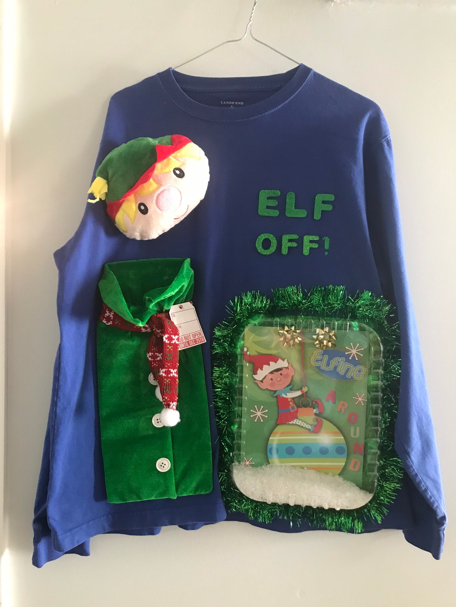 Handmade Ugly Christmas Sweater Naughty Elf off Handmade Blue Etsy