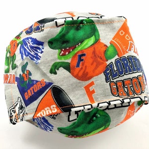 Adult University of Florida Gators 3D Origami Box Face Mask 100% Cotton Reusable w/Filter Pocket • Nose Wire 2-Ply Breathable & Comfortable