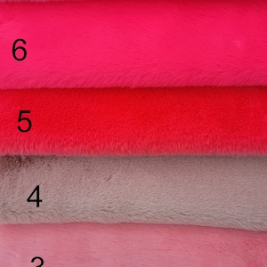 1cm pile  faux fur fabric for crafts and miniature teddy bear making.Pinks (C).