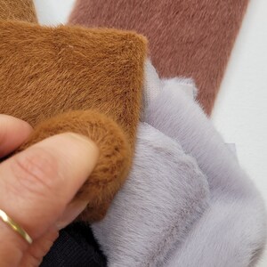 Very dense, soft miniature faux fur for crafts and miniature teddy bear making. Brown image 6