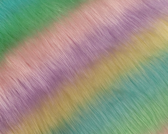 New!!! Striped colorful faux fur fabic for crafts and teddy bear making.