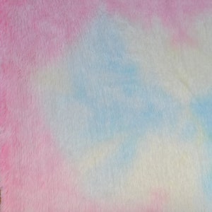 Rainbow Multicolour faux fur fabric for crafts and teddy bear making,crafting. (#1)