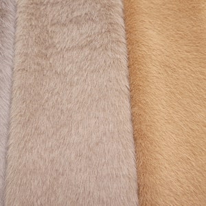 Very dense, soft miniature faux fur for crafts and miniature teddy bear making. Brown image 7